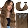 Ukira Chestnut Brown Clip in Hair Extensions Real Human Hair, 12 Inch 70g 7pcs Remy Human Hair Clip in Extensions for Women, Ntural Straight Clip in Hair Extensions Brown Hair Extensions