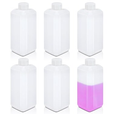 Leak Proof Plastic Bottles with Screw Caps for Travel, 16oz/500ml Food Grade Airtight Plastic Bottles Containers for Liquids Oils (Translucent, 6 Pcs)