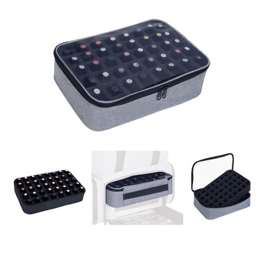 Small Clear Nail Polish Organizer Holds 40 bottles(15ml-0.5fl.oz) Nail Polish Case Multifunctional Nail Polish Bag organizer, Cosmetic Travel Makeup Bags for Women Gray