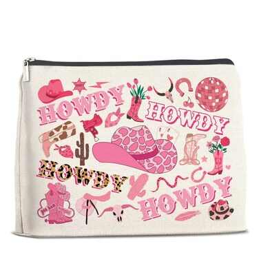 Cowgirls Gifts Makeup Bag Western Cowgirl Gifts for Girls Women Howdy Cowgirl Zipper Makeup Pouch