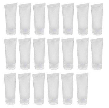 20PCS Emply Refillable Plastic Cosmetic Soft Tube Vial Bottles with Flip Cover Makeup Travel Sample Packing Storage Holder Container for Toothpaste Shampoo Facial Cleanser Body Lotion (30ml/1oz)