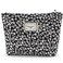 Flower Makeup Bag Travel Large Cosmetic Bag for Women Cute Cotton Makeup Pouch Zipper Cosmetic Pouch for Purse Aesthetic Black Floral Makeup Organizer Bag Portable Toiletry Bag