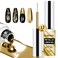 12ml Metallic Painting Gel Liner Nail Art 3D Mirror Chrome Effect Gel Nail Polish Metal Painted Drawing Gel Build in Thin Brush Soak Off UV/LED Gold Striper Gel for Salon Home DIY Manicure