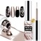 12ml Metallic Painting Gel Liner Nail Art 3D Mirror Chrome Effect Gel Nail Polish Metal Painted Drawing Gel Build in Thin Brush Soak Off UV/LED Light Rose Gold Gel for Nail Art DIY Manicure