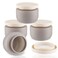 4 Pack 8 OZ Plastic Jars Round Cosmetic Container with Lids,Wide Mouth Soft Slime Jars for Lotion,Hand Cream,Ointments,Makeup,Body Butter,Rhinestone,Samples Pot Travel Make Up Storage (Green)