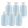 6 Pack 6.7 oz/200ml Plastic Travel Shampoo Bottle,Empty Refillable Squeeze Bottles with Flip Cap,Lotion Container for Cream,Toiletries,Conditioner-Free Silicone Funnel (Blue)