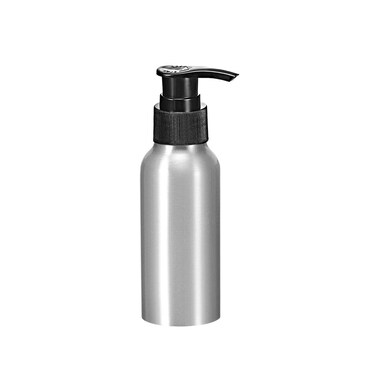 uxcell 3.4oz/100ml Aluminium Pump Bottle with Black Pump Cap,Empty Refillable Container Travel Bottle for Kitchen and Bathroom