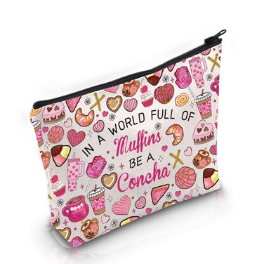 VAMSII Conchas Pan Dulce Gift Full Of Muffins Be A Concha Makeup Bag Latina Mexican Cosmetic Bag Concha Pastry Lover Merch (Full Of Muffins Be A Concha M)