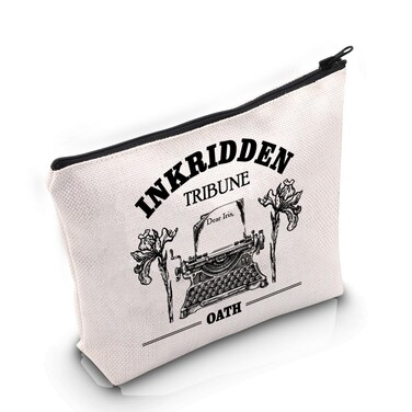 VAMSII D Rivals Inspired Gift Inkridden Tribune Makeup Bag Oath Gazette Cosmetic Bag Bookish Merch (Inkridden Tribune M)