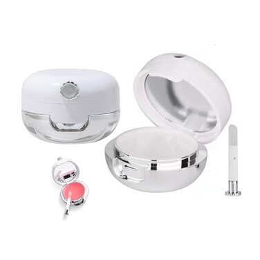 2 Pcs Empty Plastic Lips Balm Jars Portable Lip Mask Containers Holder Lipstick Pot Box with Silicone Lip Brush Mirror Lip Makeup Applicator for Travel Home