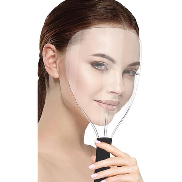 Barber Salon Face Shield Plastic Hairdressing Haircut Face Mask Professional Hair Cutting Eye Protector Cover (Clear)