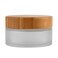 1PC 100ml/3.5oz Empty Translucent Frosted Glass Round Cream Jar with Wood Grain Lid Refillable Travel Makeup Cosmetic Face Lotion Cream Emulsion Container Bottle Storage Pot with Inner Linner