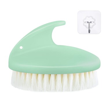 Dry Brushing Body Exfoliating Brush, Anti Slip Body Scrubber for Shower, Never Mold Shower Body Cleaning Brush for Deep Cleansing &amp; Soften Skin, Improve Circulation (Green)