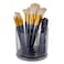Makeup Brush Holder Organizer -Rotating 360&deg; Clear Storage Cup Containers for Vanity, Desk, Countertop, Spinning Pen Holder for Desk, Round Make up Brush Stand with 5 Slots, for Cosmestics (Grey)