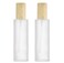 VASANA 2PCS 120ML Refillable Cosmetic Lotion Containers Frosted Glass Lotion Bottle Pump Bottles Container Vial Jar Pot With Wood Grain Lid For Emulsion Essence Liquid