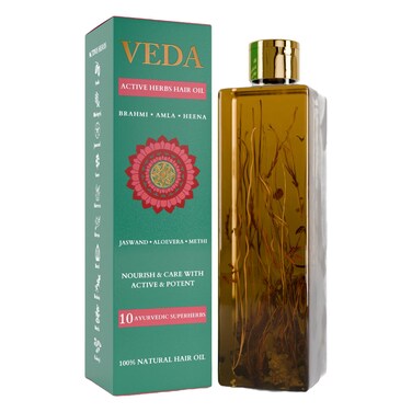 Veda Active Herbs Hair Oil   Hair Growth Oil   Infused with Herbs   200ml