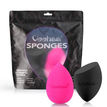 2PCS Makeup Sponge Set, Latex Free Makeup Blender for foundation, Makeup Sponges egg shaped, Makeup Sponges for all areas