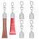 4pcs Lip Gloss Keychain Holder Bling Lip Balm Key Chain Cap Portable Lipgloss Holder Compatible with Summer Fridays 0.5oz &amp; LANGIGE 0.35oz &amp; Aquaphor 0.35oz &amp; Jack Black 0.25oz(Silver)