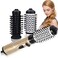 3 in 1 Hot Air Styler and Rotating Hair Dryer Hair Dryer and Blow Dryer Brush in One 2 Interchangeable Brushes for Dry and Wet Hair, Auto Rotating Curling Hot Hair Brush (Gold)