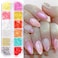 Flower Petals Glitter Nail Art Sequins, Mixed Floral Nail Flakes Beads Rhinestone Nail Art Design, 3D Flowers Acrylic Nails Supplies for Women Girls Manicure Charms Decorations, Flower Nail Art Tips