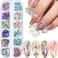 Abalone Seashell Nail Art Sequins, 3D Irregular Thin Nail Art Glitter Flakes Design, Mermaid Shell Slices Decorations UV Gel Shiny Accessories, Ocean Rivet Acrylic Nails Supplies for Women Girls