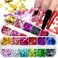 Heart Nail Art Glitter Sequins, 3D Love Heart Nail Flakes Design, Holographic Laser Big Small Hearts Nail Art Supplies for Women Girls Manicure Sparkle Decorations, DIY Body Makeup Kit(2 Boxes)
