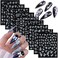 White Flowers Nail Art Stickers, Holographic 3D Self-Adhesive Luminous Nail Decals Design, Fairy Butterfly Floral Leaf Vine Nail Sticker for Women Girls Manicure Charms Decoration, Fluorescent Decal