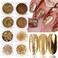 Holographic Gold Glitter Nail Art Sequins, Mixed Gold Glitters Flakes Powder Foils, 8 Designs Gold Acrylic Nails Supplies for Women Girls Manicure Sparkly Decorations, DIY Resin Shiny Nail Art Tips