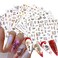 Gold Flowers Nail Art Stickers, Holographic Rose Floral Leaf Love Heart Lips Letters Nail Art Decals, Laser Gold Nail Self-Adhesive Sticker Design Supplies for Women Girls Manicure Charms Decorations