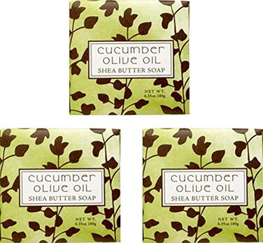 Greenwich Bay Cleansing Spa Soap, Shea Butter, and Cocoa Butter. No Parabens, No Sulfates 6.35 Oz. (3 Pack) &hellip; (Cucumber Olive Oil)