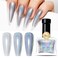 Holographic Nail Polish Silver 15ml, Quick Drying Chrome Nails Polish High Glossy Shiny Regular Air Dry Long Lasting Oil-Base