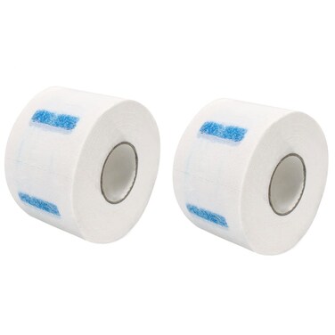 2 Rolls Disposable Barber Neck Strips Waterproof Neck Paper Tissue Roll for Salon Haircutting Styling Coloring White