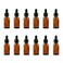12 PCS 20ml Amber Glass Bottles with Eyed Dropper Black Caps Cream Lotion Essential Oil Dispenser Container Storage for Travel Business Trip Camping