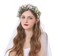 Vivivalue Rose Flower Crown Flower Garland Headband Hair Wreath Floral Headpiece Halo Boho with Ribbon Wedding Party Photos Pink