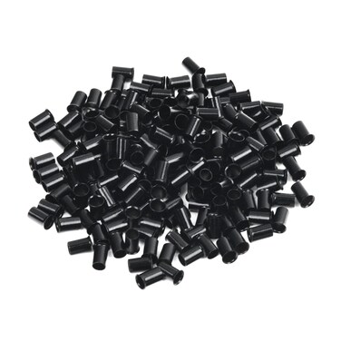 Vlasy Micro Rings Links Beads,3.4mm Microlink Beads Non-Silicone Copper Tubes Microbead for Hair Feathers,I-Tip Hair Extensions (200Pcs, Black)