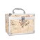 Makeup Train Case, Portable Makeup Box with Mirror, Cosmetic Storage Box for Women with Trays, Makeup Box Organizer for Vanity, Travel, Lockable&amp; Large Capacity (Philatelic Style)