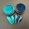 Green Blue Chrome Nail Powder Set Metallic Mirror Effect Holographic Nail Powder, Nail Art Glitter Decoration Green Nail Chrome Powder Set 2 Jars