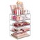 Vtopmart 5 Tier Clear Makeup Organizer with Drawer, Cosmetic Storage for Dresser Countertop and Bathroom Vanity, Beauty Holder for Lipstick Brush Skincare