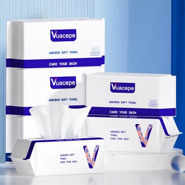 Disposable Face Towel Clean Face Towels, Cotton Makeup Remover Face Dry Wipes for Facial Cleansing, Facial Cloths Towelettes, Soft Face Towels for Skin Care, Facial Tissue for Travel 600 Count