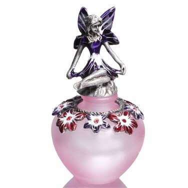 Waltz&amp;F Vintage Jeweled Capped Flat Bottom Perfume Bottle Empty Refillable Essential Oil Bottle 40ml (Angel)