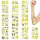 WANDIC 30 Sheets Bone Cancer Awareness Temporary Tattoos, Yellow Ribbon Awareness Tattoo Sticker Cancer Survivor Decals for Charity Event Decoration