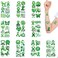 WANDIC 30 Sheets Green Ribbon Temporary Tattoos, Mental Health Awareness Tattoo Sticker Liver Cancer Environment Issue Awareness Stickers for Charity Eveny