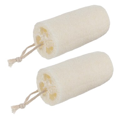 2Pcs Organic Natural Loofah Sponge, Luffa Bath Shower Sponge for Deep Clean Skin Care, Exfoliating Body Back Scrubber for Men Women Adults SPA Beauty Bathing Daily Care