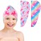 WAWSAM 2 Pack Kids Hair Drying Towels Girls Unicorn Wet Hair Towel Quick Dry Twisty Hair Towels (Rainbow Unicorn)