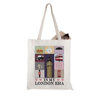 WCGXKO London Vacation Gift Tote Bag for Travelers