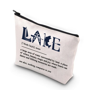 WCGXKO Outdoor Lover Gifts Camper RV Gifts Lake Life Gifts Anchor Zipper Pouch Makeup Bag (lake)