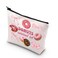 WCGXKO Dunkin Donut Birthday Gift Dunkin Donut Wedding Gift Grab Me A Glazed Zipper Pouch Makeup Bag (DONUTS Bow)
