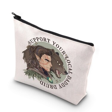 WCGXKO Video Game Lover Gift BG3 Merch Game Zipper Pouch Makeup Ba For BG3 Gamer (DADDY DRUID)