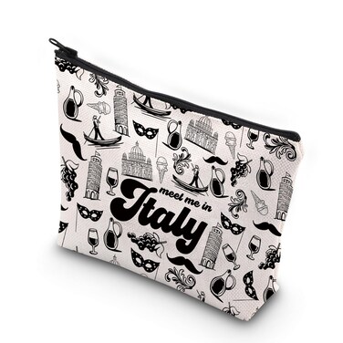 WCGXKO Italian Gift Italy Travel Gift Italy City Italy Trip Italy Trip Zipper Pouch Makeup Bag (ITALY B)