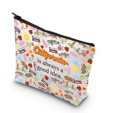 WCGXKO California Eco Gift State Zipper Pouch Makeup Bag (California)